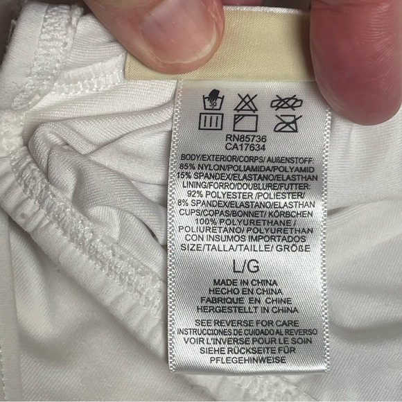 Michael Kors White Bandeau Bikini Bathing Suit Size Large - Picture 12 of 14